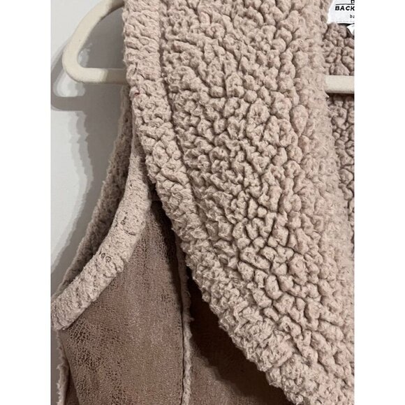 Sherpa Vest Fleece S Brown Western Boho Hippie Indie Folk Neutral Cowgirl 80s - Picture 8 of 12